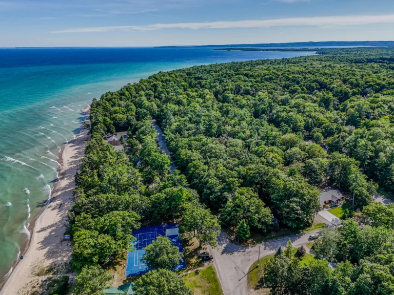 cherry-home-shores-waterfront-aerial-grand-traverse-bay-northport-mi-amenities-waterfront